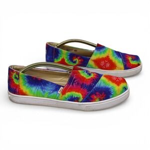 TOMS Alpargata Slip On Shoes Womens 9.5 Multicolor Tie Dye 10015580